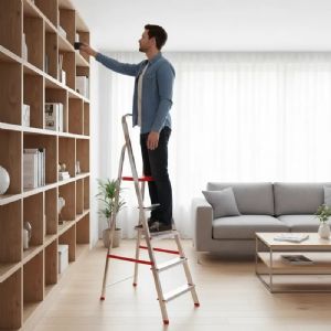 Escada De Alumínio Tesoura Botafogo Lar & Lazer 5 Degraus